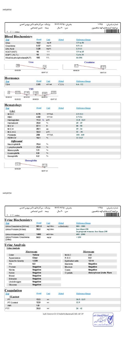 تفسیر جواب آزمایش