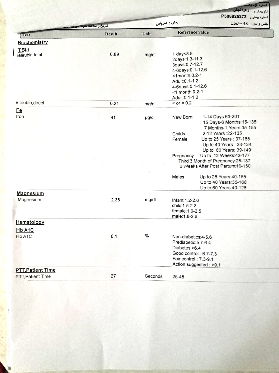 بررسی آزمایش چکاپ بررسی آزمایش چکاپ