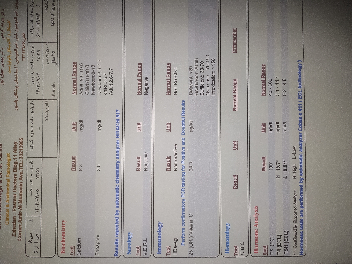 آزمایشات چکاب و تیرویید و بارداری
