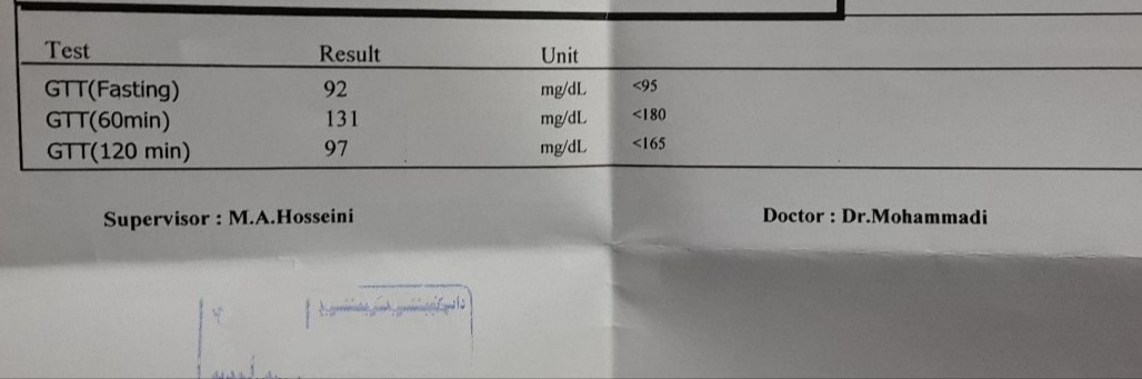 خانم دکتر عزیز تفسیر جواب گلوکز ممنون میشم بفرمایید