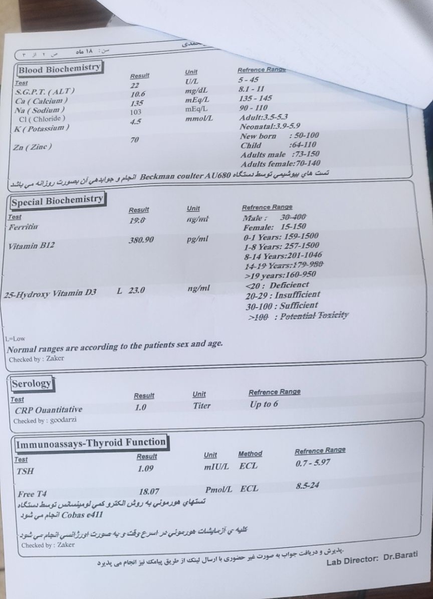 تفسیر آزمایش چکاب خون