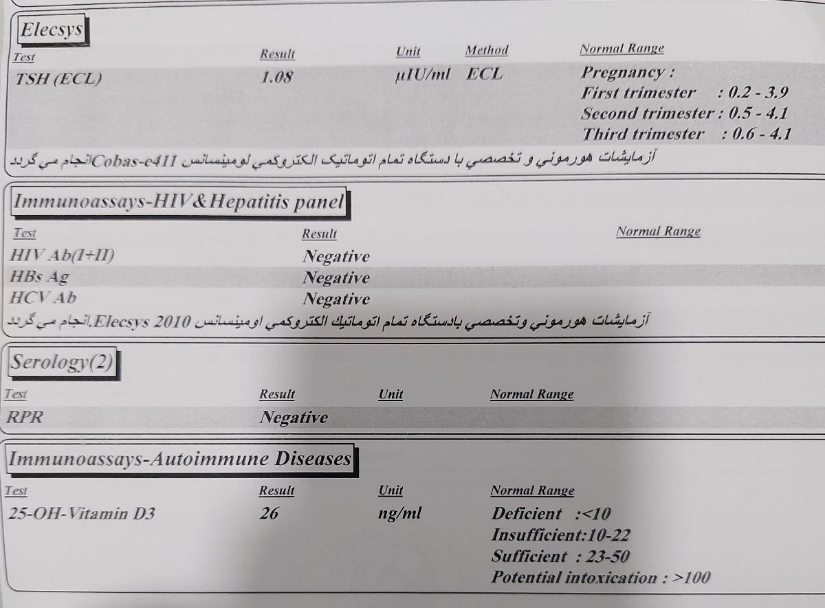 تفسیر آزمایشات وسونوی بارداری