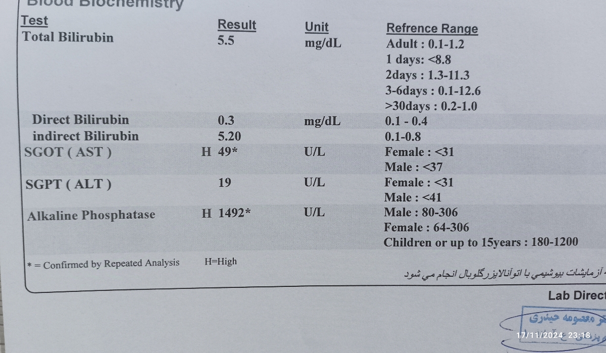 آزمایش ۳۴ روزگی و کم خونی نوزاد