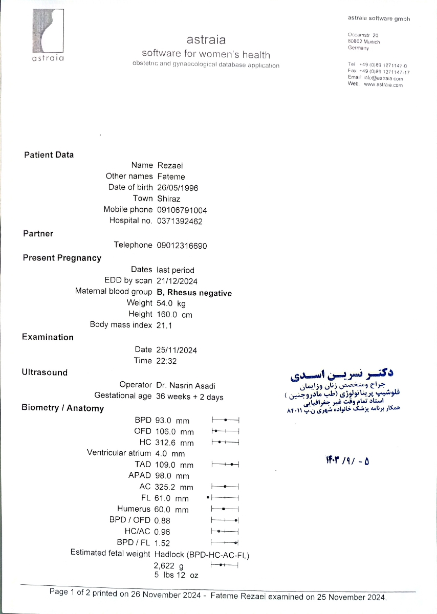 مقاومت شریان نافی جنین و ختم بارداری