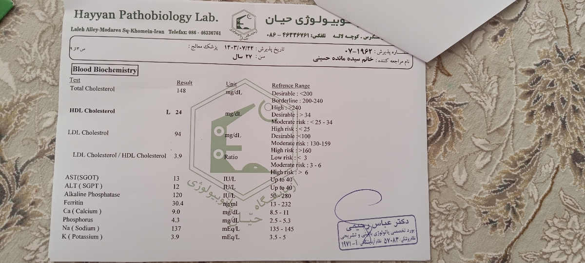 تفسیر آزمایش و سونو