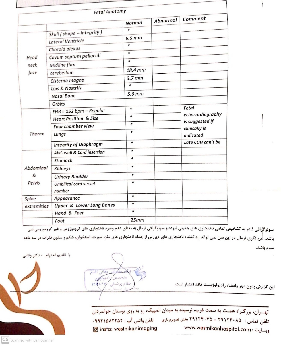 سونوگرافی آنومالی اسکن بارداری