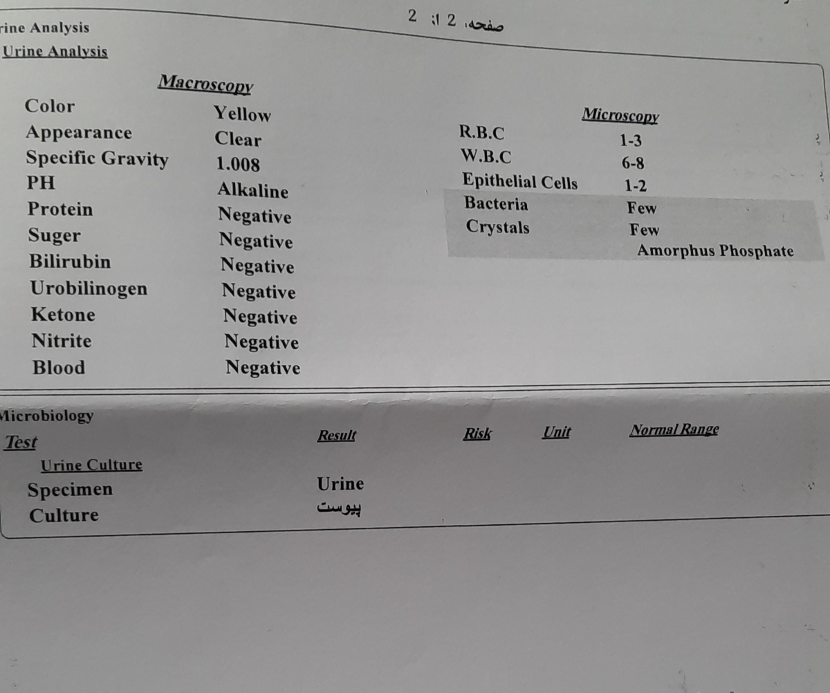 تفسیر جواب آزمایش دخترم