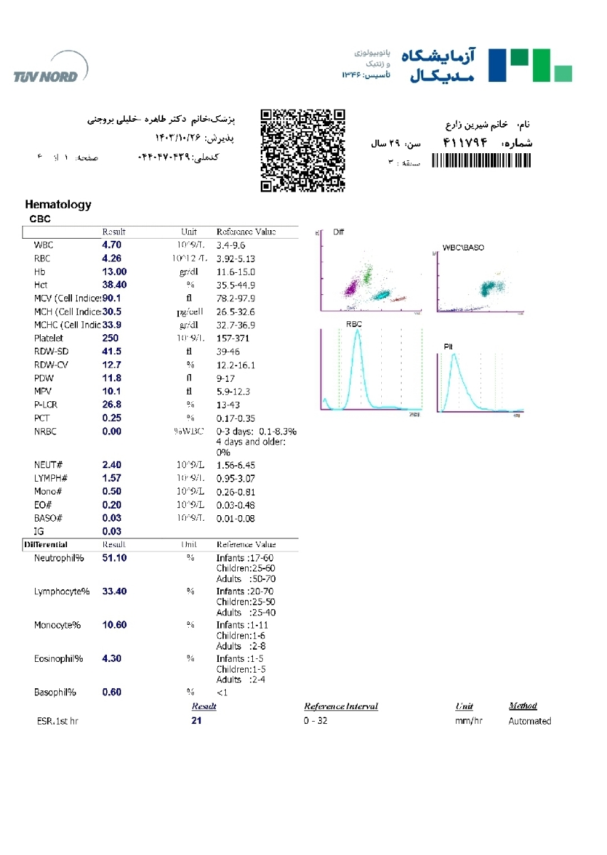 بررسی جواب آزمایش هورمونی