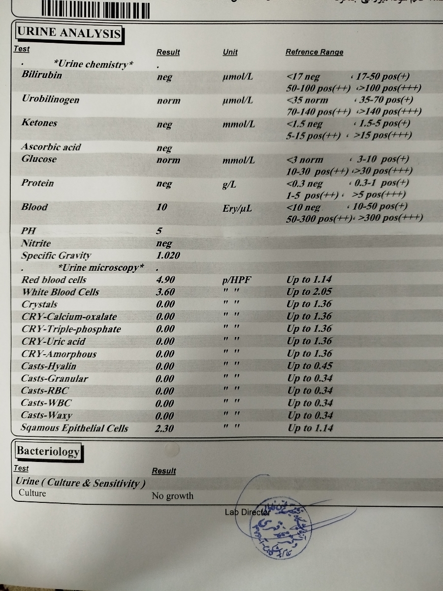 تفسیرآزمایش کشت ادراربعدزایمان لطفایه نگاه بندازین