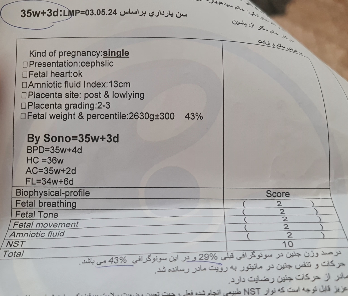 رشد جنین در هفته های اخر رشد جنین در هفته های اخر