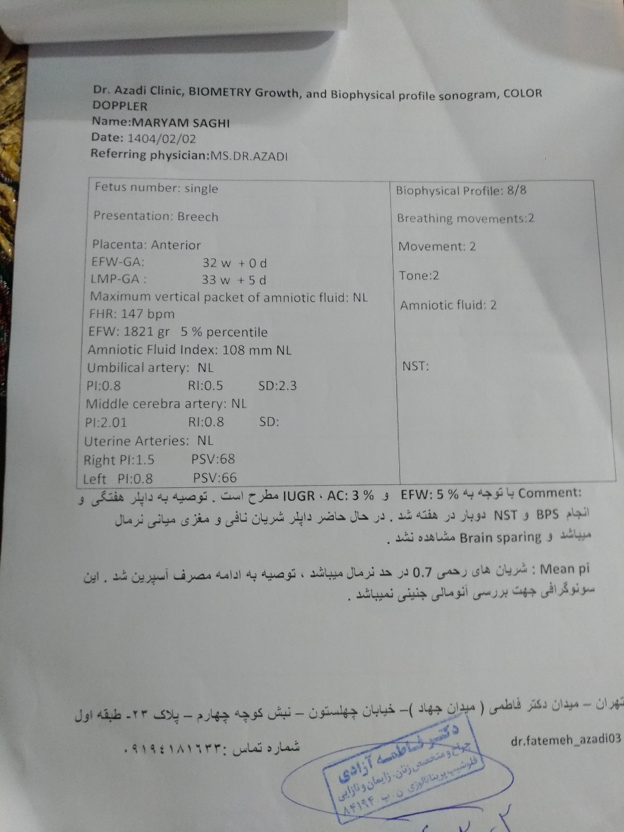 تفسیر داپلر به فاصله ی یک هفته تفسیر داپلر به فاصله ی یک هفته