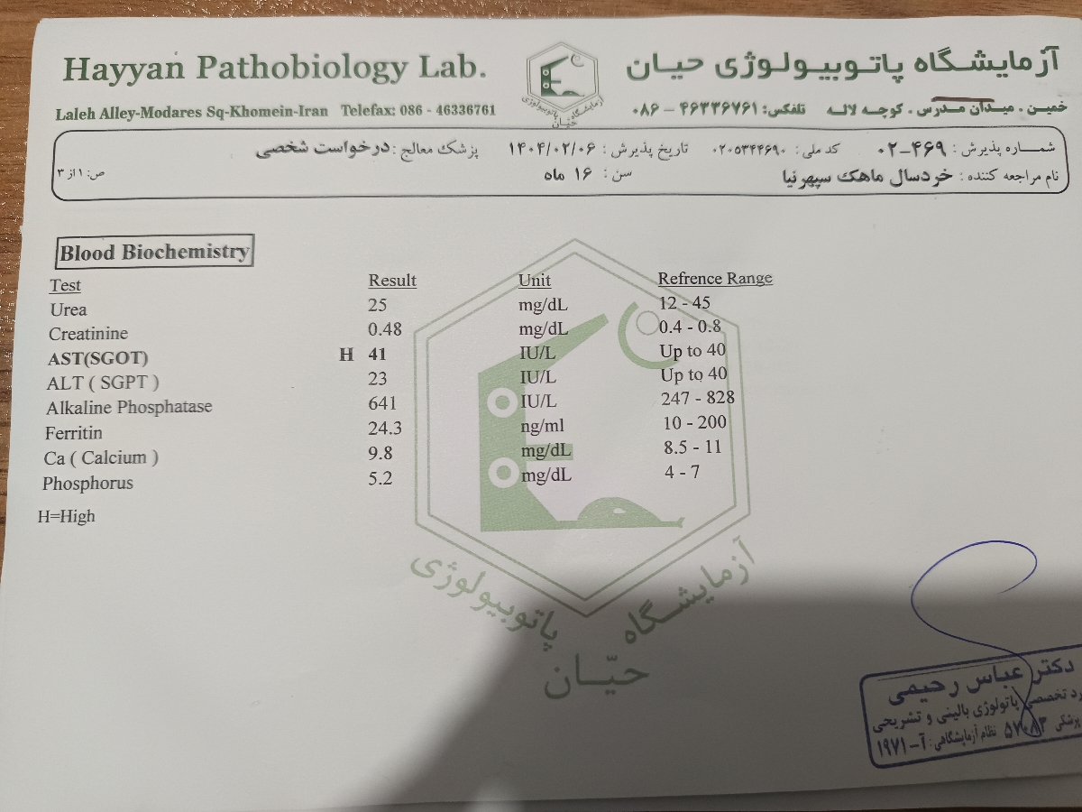 تفسیر جواب ازمایش و‌چکاپ