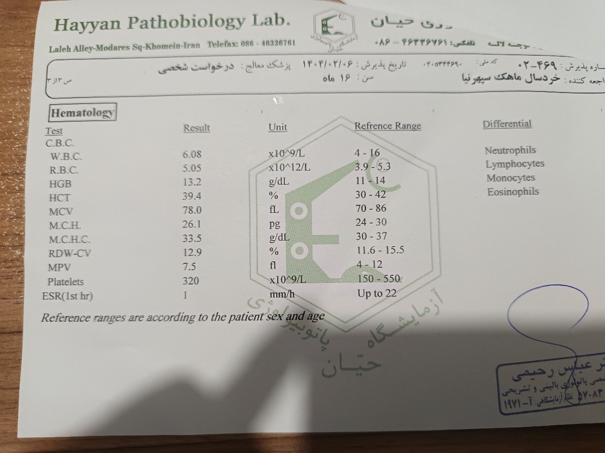 تفسیر جواب ازمایش و‌چکاپ