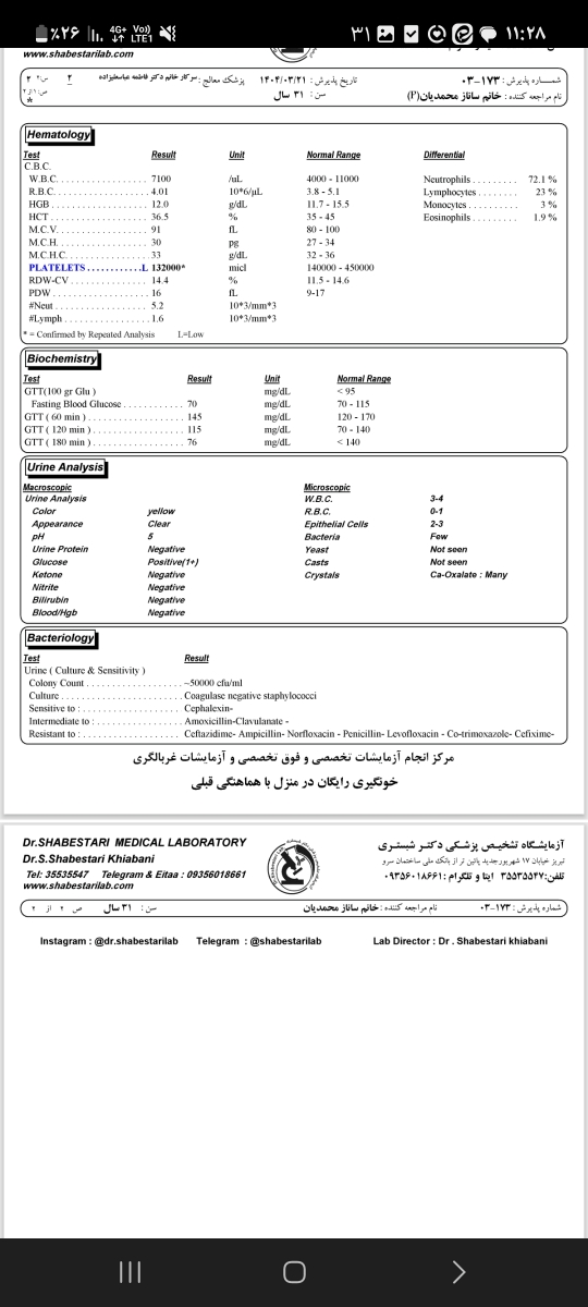 آزمایش عفونت ادراری آزمایش عفونت ادراری