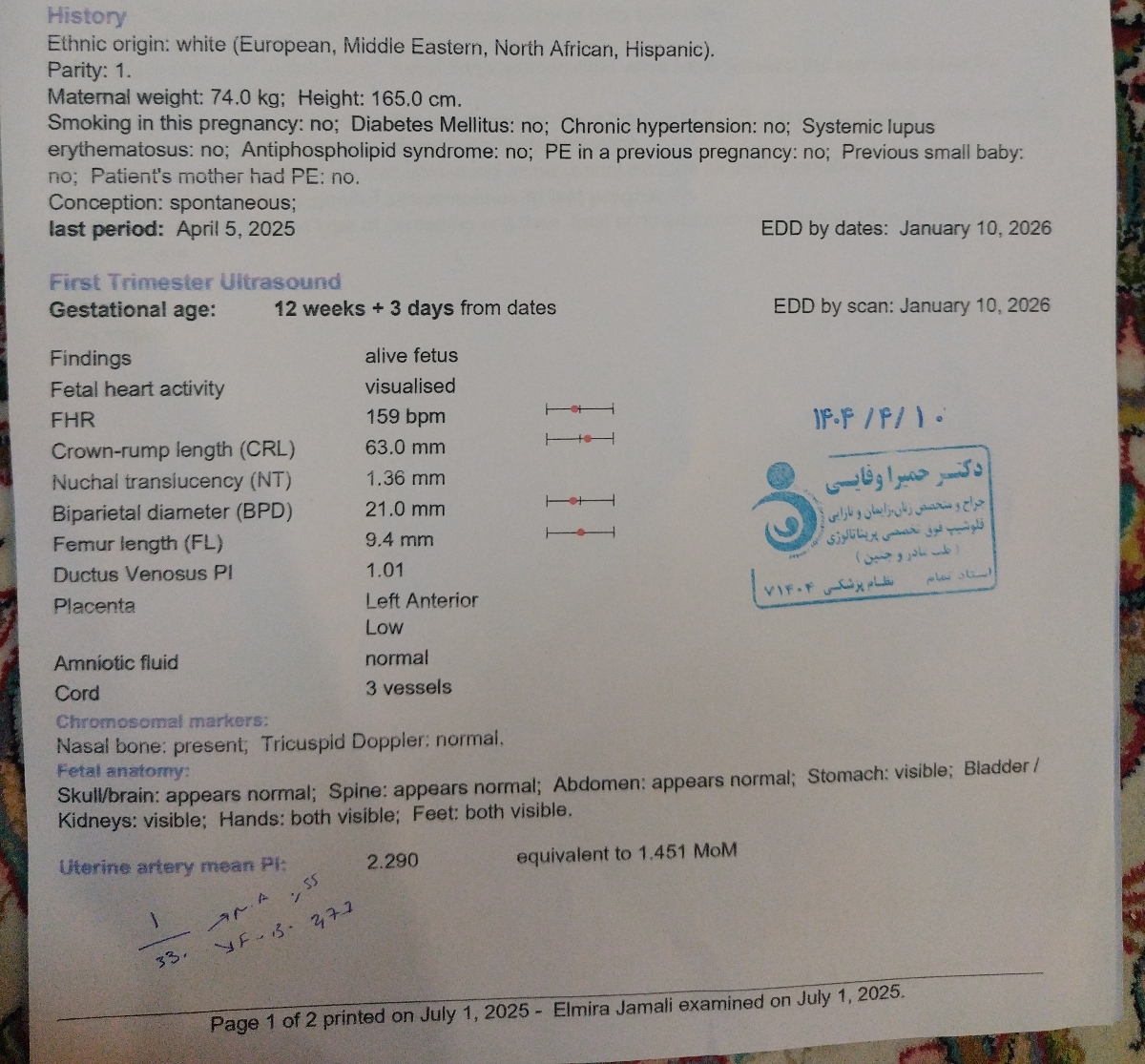 این وضعیت جفت در سونو 12 هفته این وضعیت جفت در سونو 12 هفته