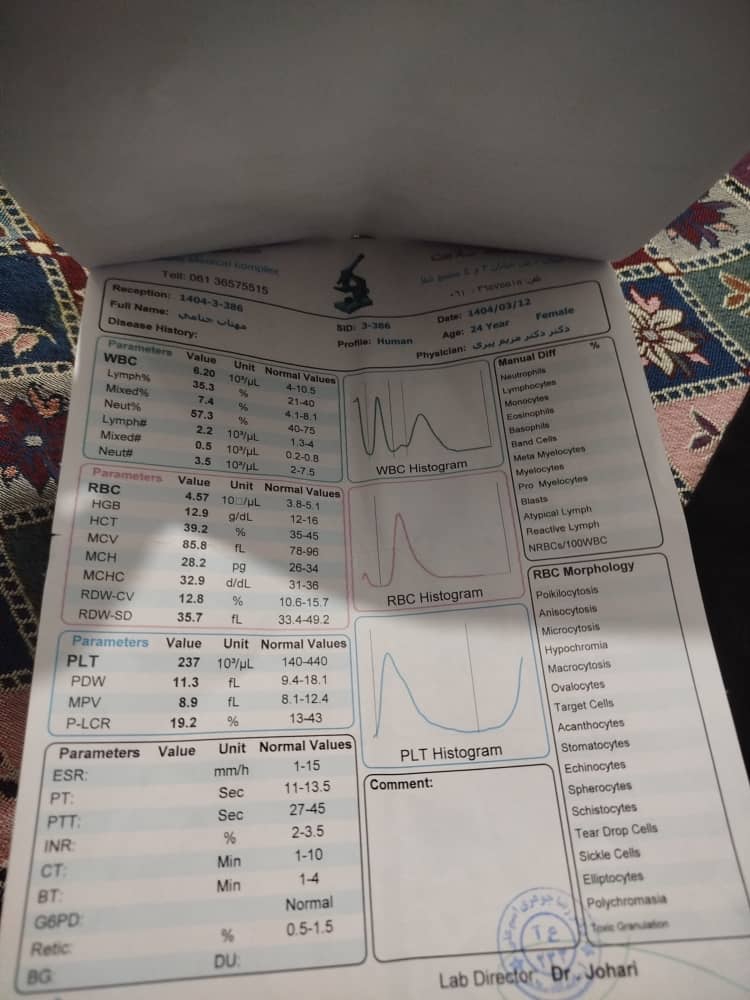 تفسیر ازمایش در بارداری