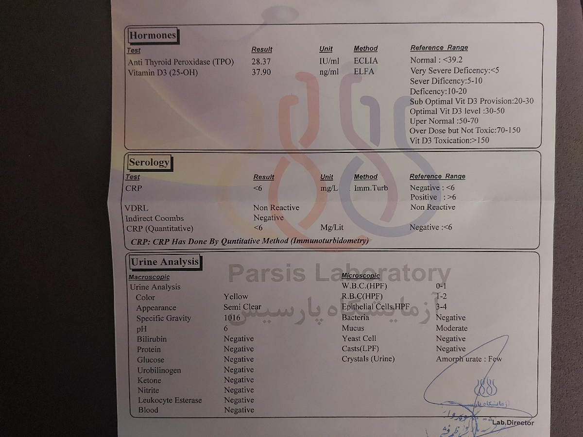 ازمایشم رو لطفا میبینید