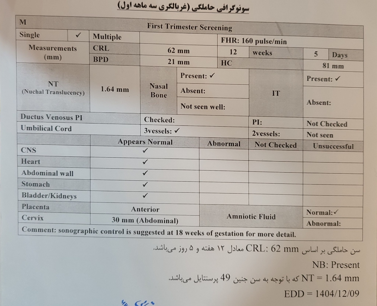 غربالگری اول وان تی غربالگری اول وان تی