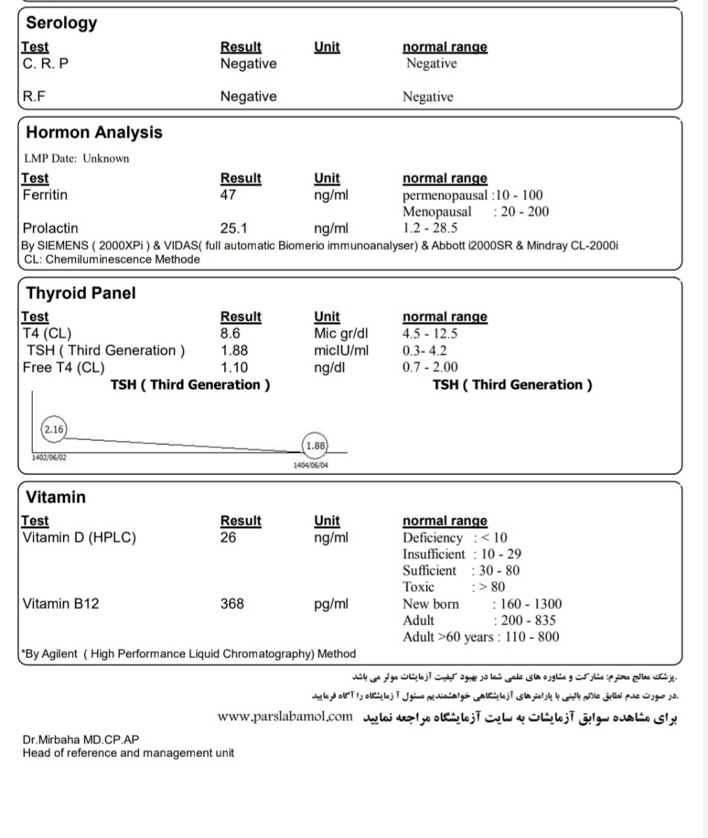 جواب ازمایش کامل خون