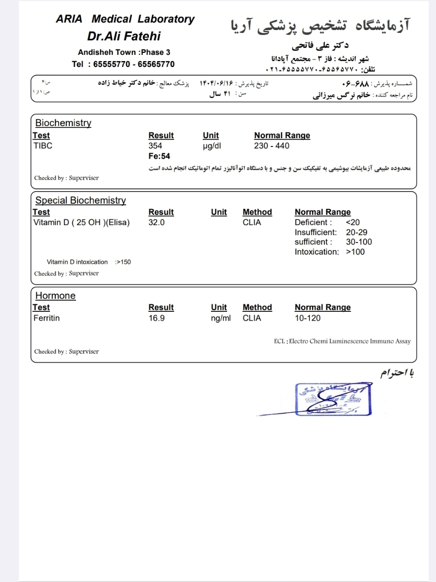 تفسیر جواب آزمایش بارداری
