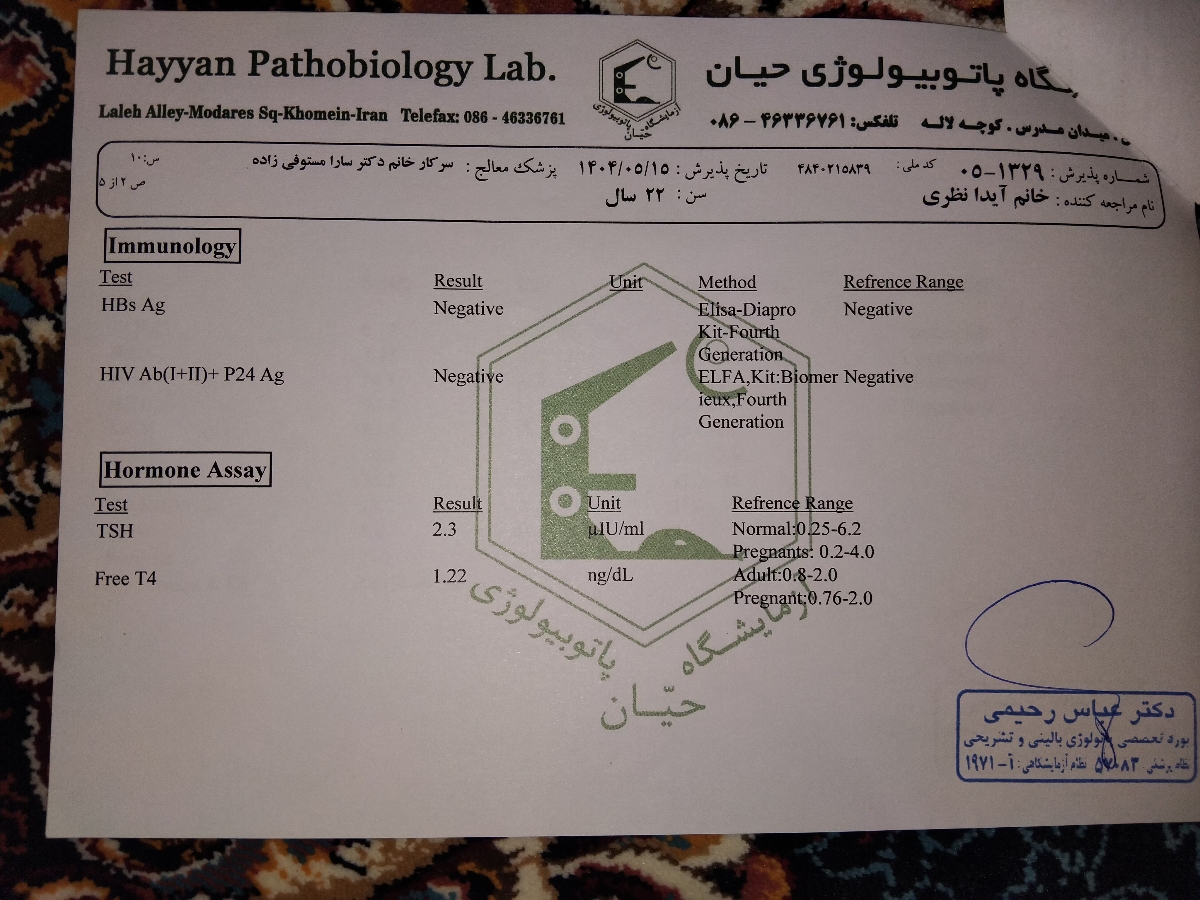 ثبت مکمل و قرص آهن