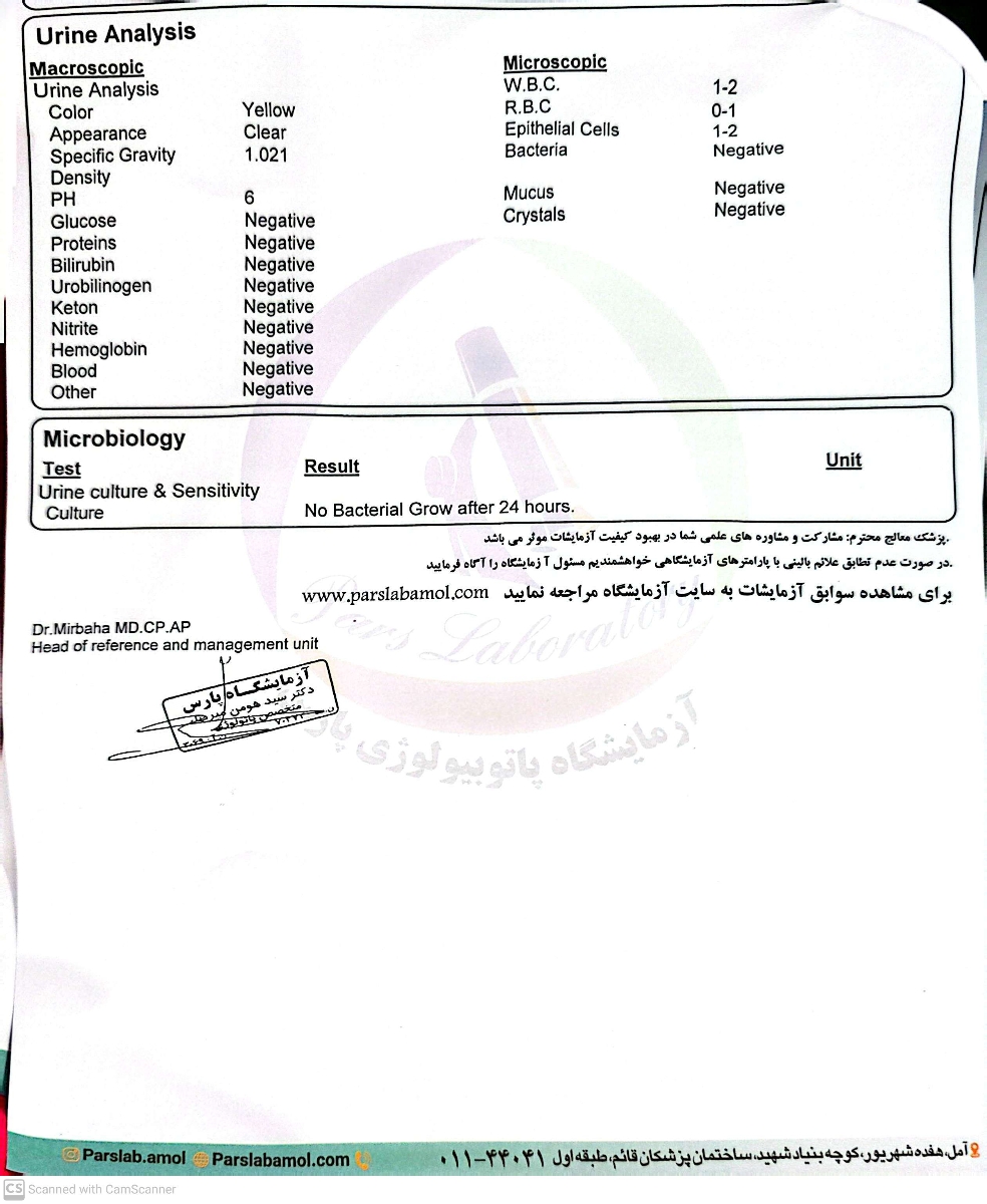تفسیر آزمایش ابتدایی بارداری