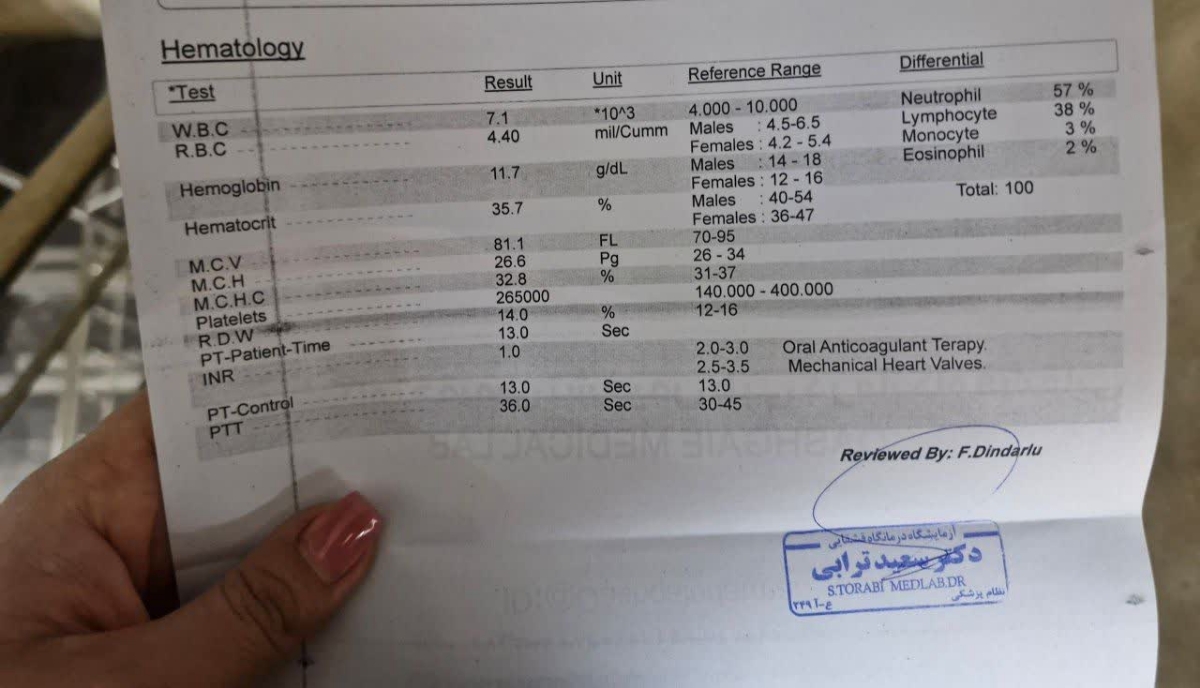 تفسیر آزمایش هماتولوژی تفسیر آزمایش هماتولوژی 