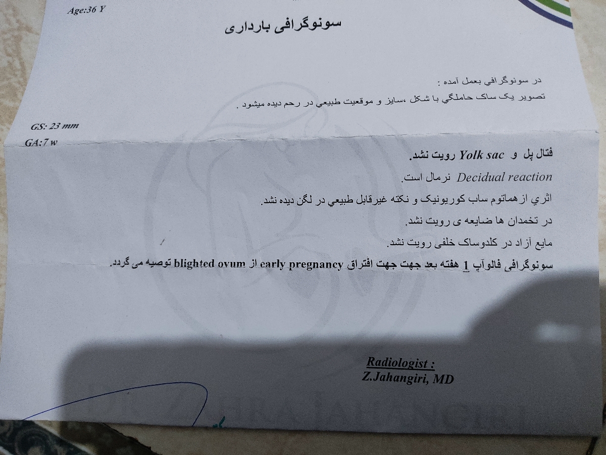 بارداری پوچ.بارداری بدون جنبن.بارداری هفت هفته بارداری پوچ.بارداری بدون جنبن.بارداری هفت هفته