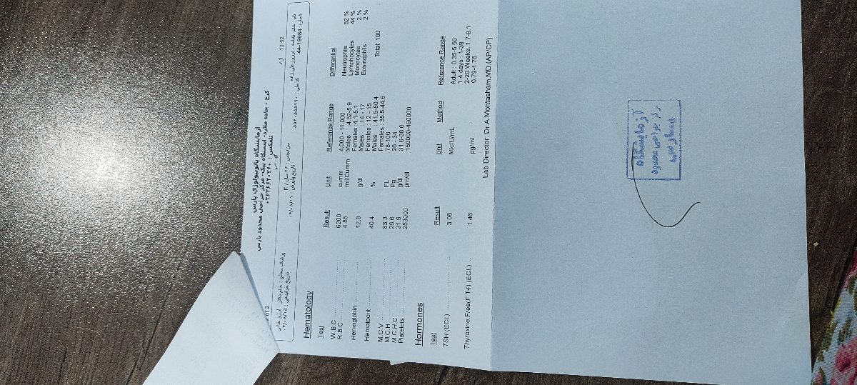 دکتر جان اینم جواب آزمایش من