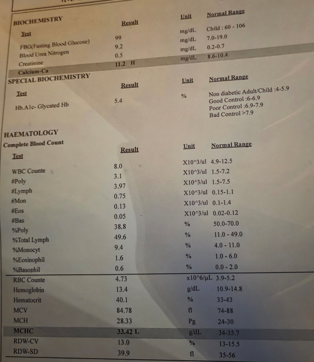 تفسیر آزمایش چکاپ کودک ۴ساله تفسیر آزمایش چکاپ کودک ۴ساله