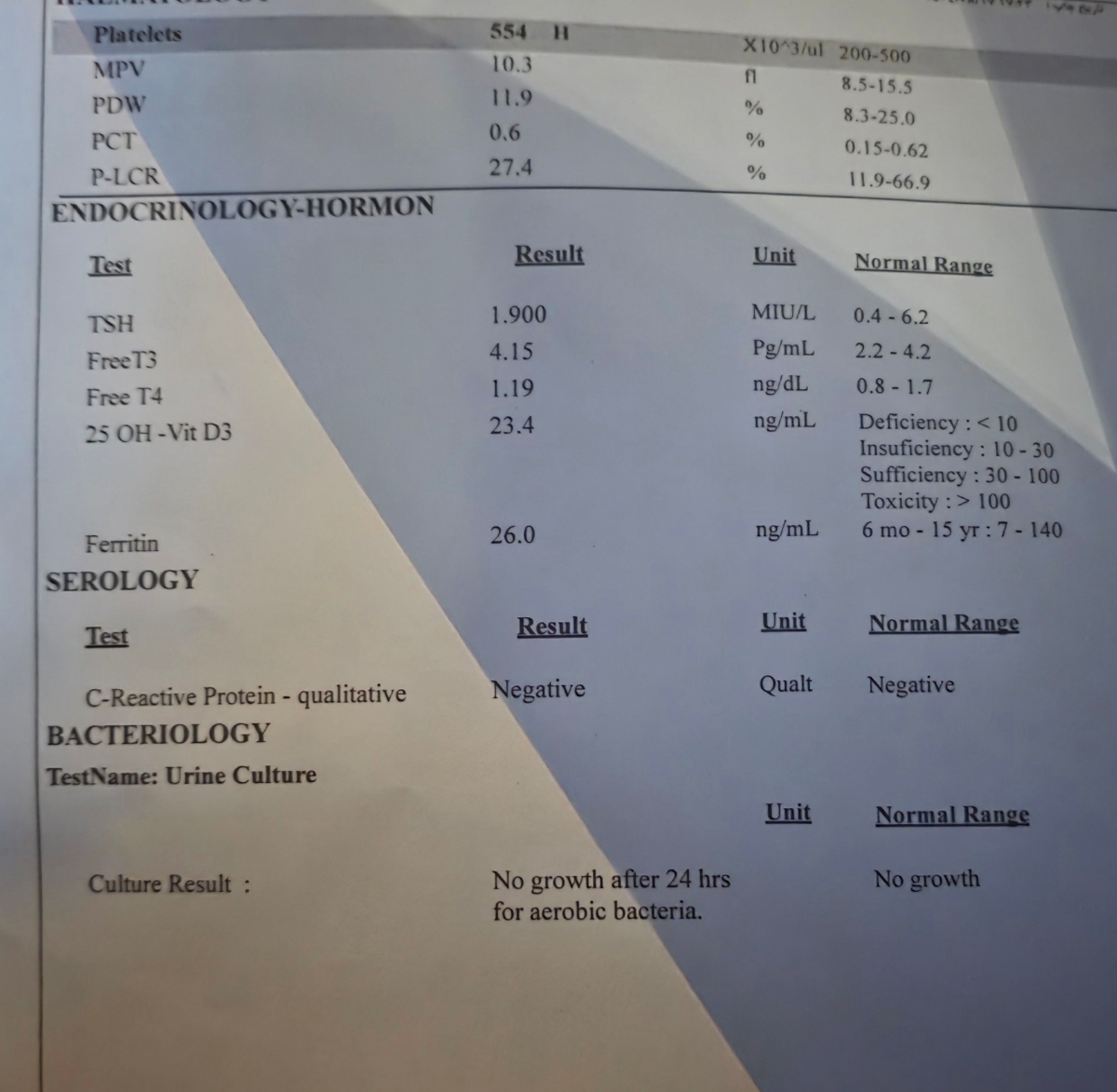 تفسیر آزمایش چکاپ کودک ۴ساله تفسیر آزمایش چکاپ کودک ۴ساله