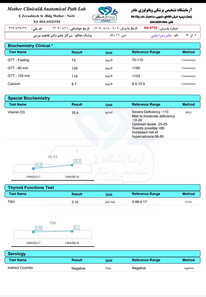 جواب ازمایش تحمل گلوکز