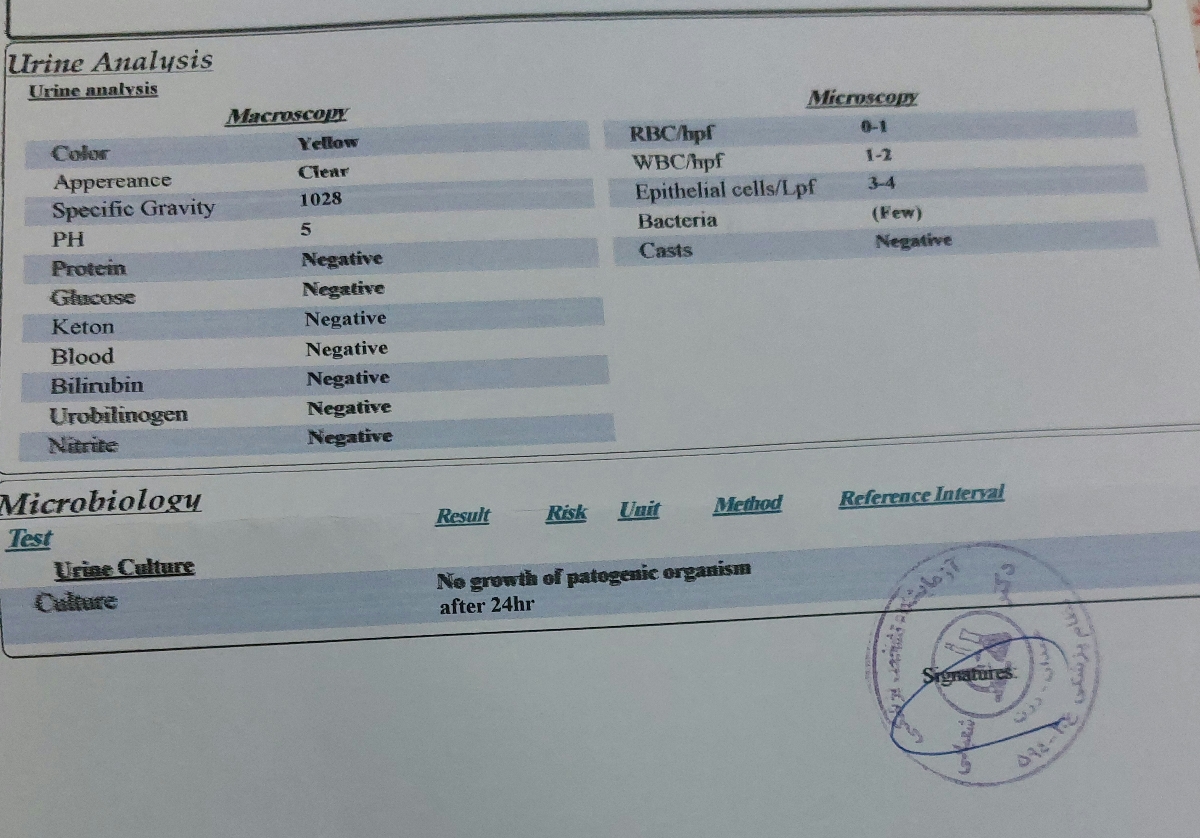سلام تفسیر آزمایش چکاپ