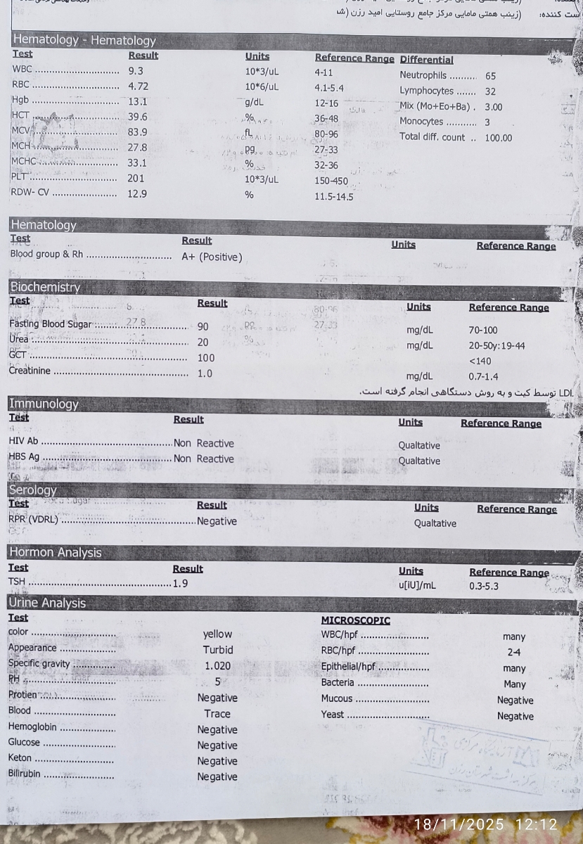 سلام خانم دکتر ازمایشم خون در ادرار نشون داده چیکار باید بکنم