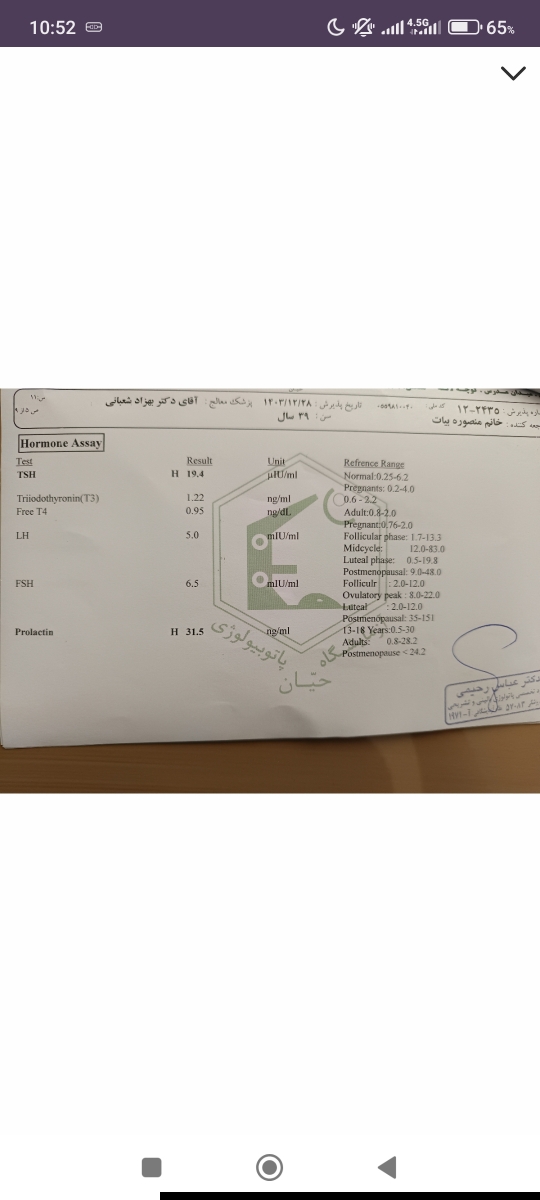 این ازمایش قبل حدود ۹ماه پیش که ۱۹بوده این ازمایش قبل حدود ۹ماه پیش که ۱۹بوده