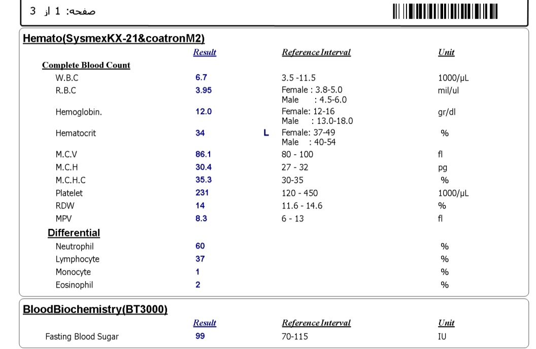 تفسیرجواب ازمایش تفسیرجواب ازمایش