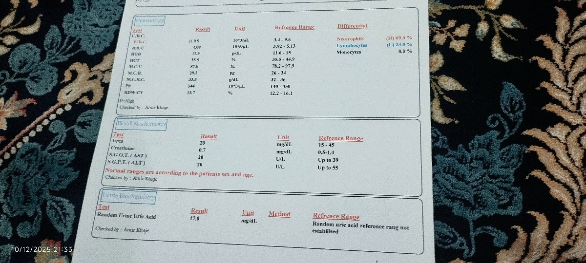 تفسیرآزمایش بخاطر فشار خون بالا