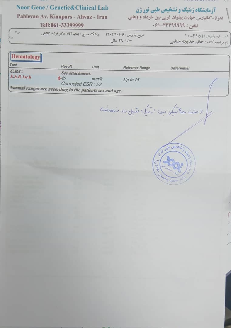 اورژانسی اورژانسی تفسیر آزمایش