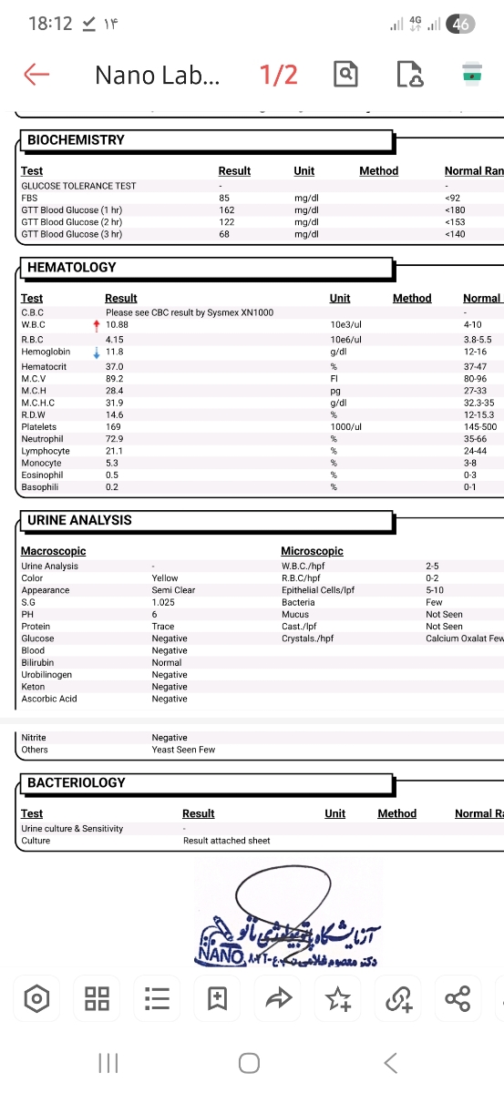 آزمایش دیابت بارداری هفته ۲۴