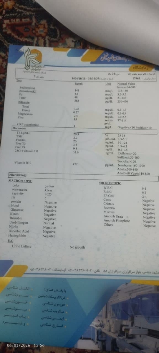 تفسیر آزمایش کامل وچک کردن تیروئید