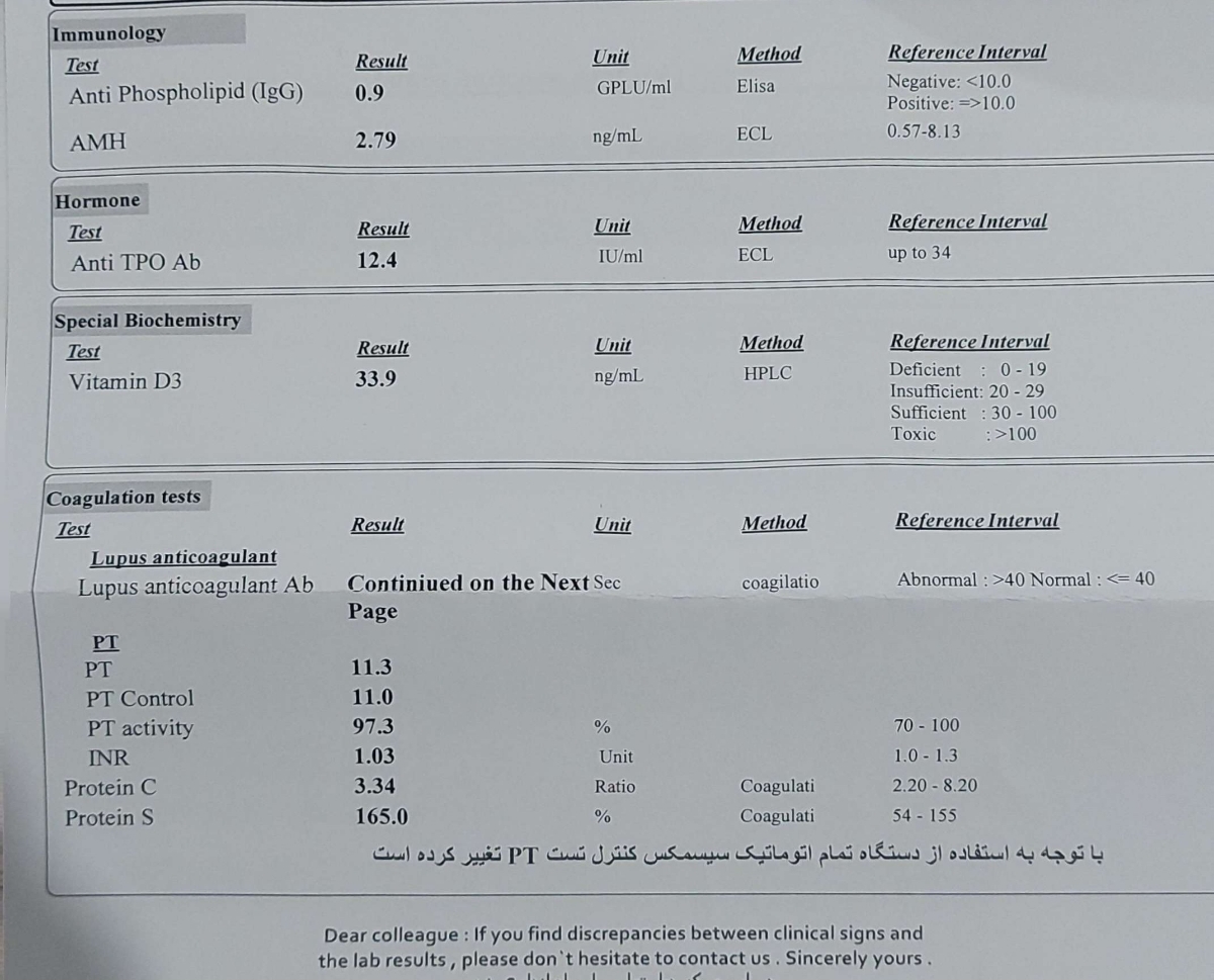 تفسیر آزمایش خون