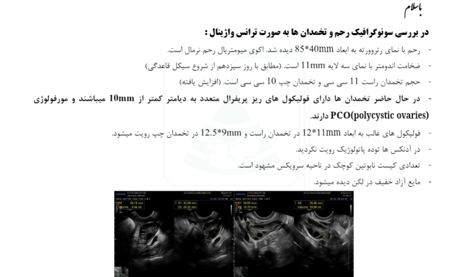 تفسیر سونوگرافی ۱۳ قاعدگی تفسیر سونوگرافی ۱۳ قاعدگی