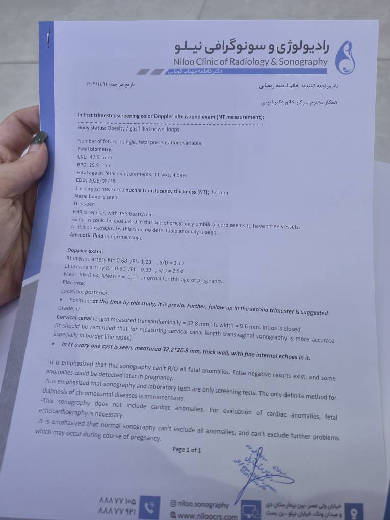 بررسی جواب سونوگرافی nt بررسی جواب سونوگرافی nt