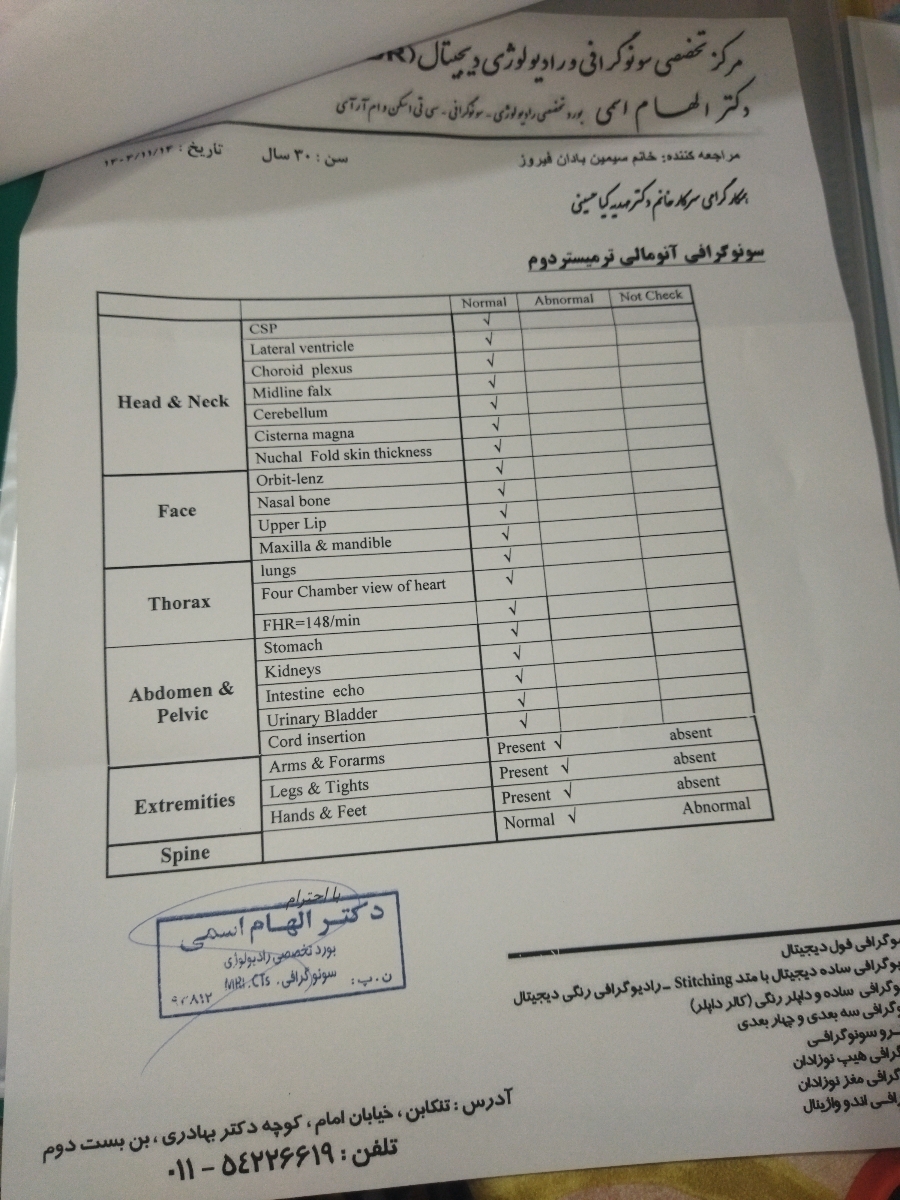 سلام میشه سونو گرافی منو تفسیر کنید؟