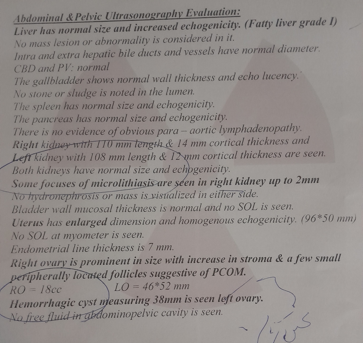 کیست هموراژیک و کبد چرب