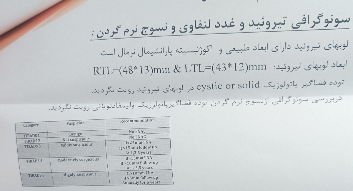 تفسیر سونوگرافی شکم لگن و تیروئید تفسیر سونوگرافی شکم لگن و تیروئید