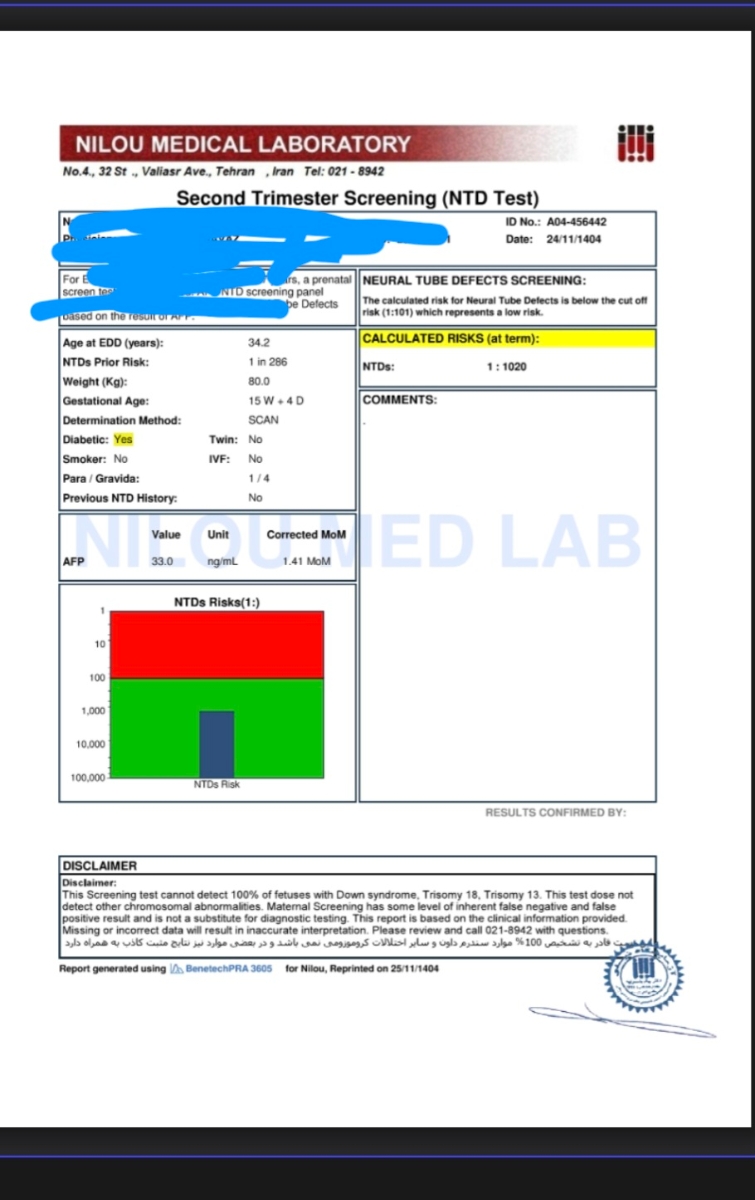 تفسیرجواب آزمایش غربالگری دوم🙏🙏🙏