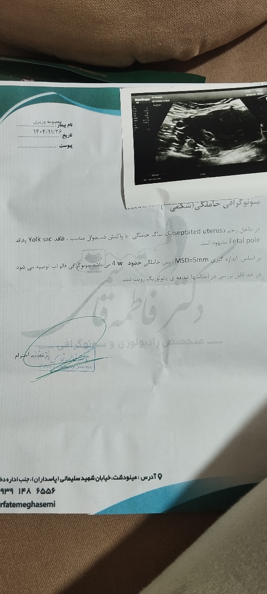 تفسیر سونوگرافی بارداری