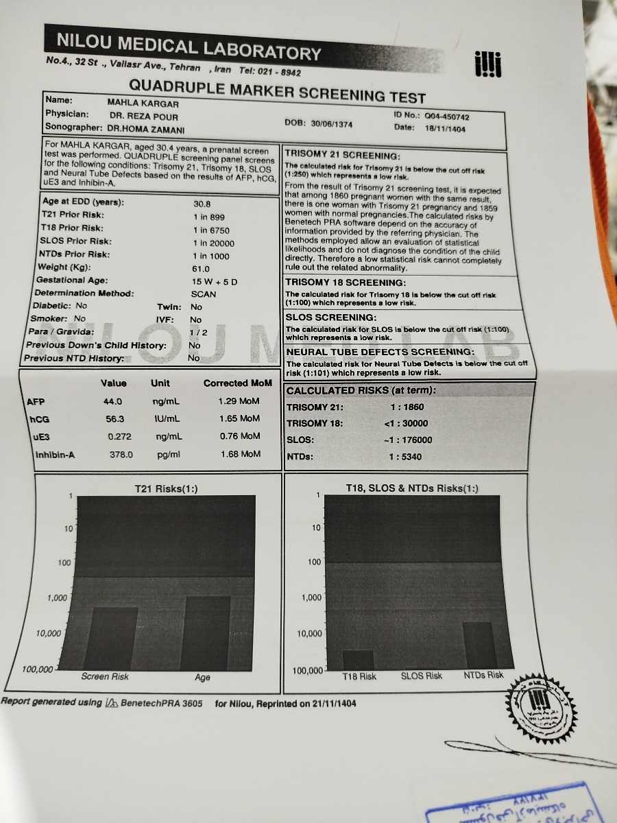 تفسیر سونو آنومالی و غربالگری