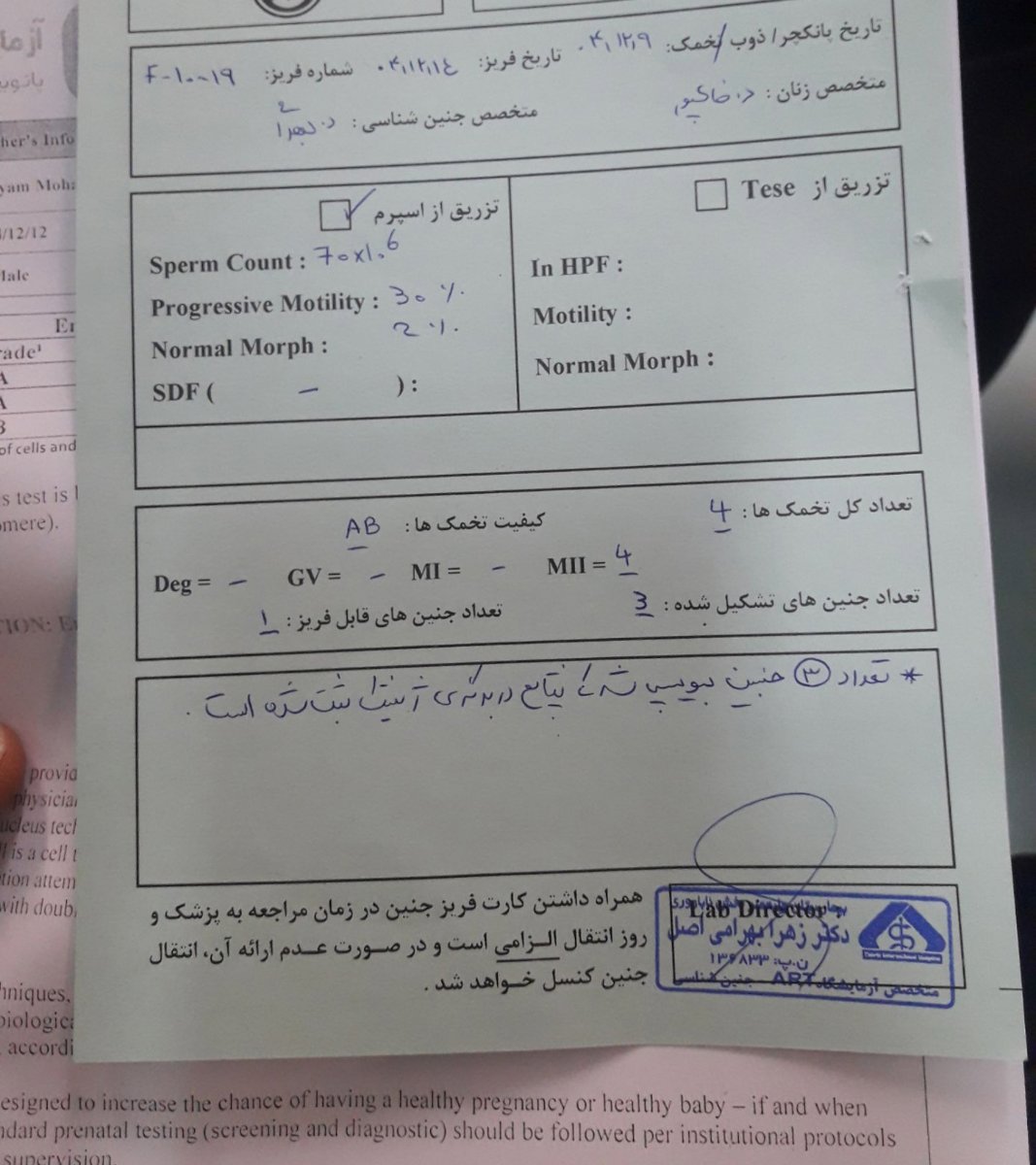کارت جنین و تفسیر آن کارت جنین و تفسیر آن